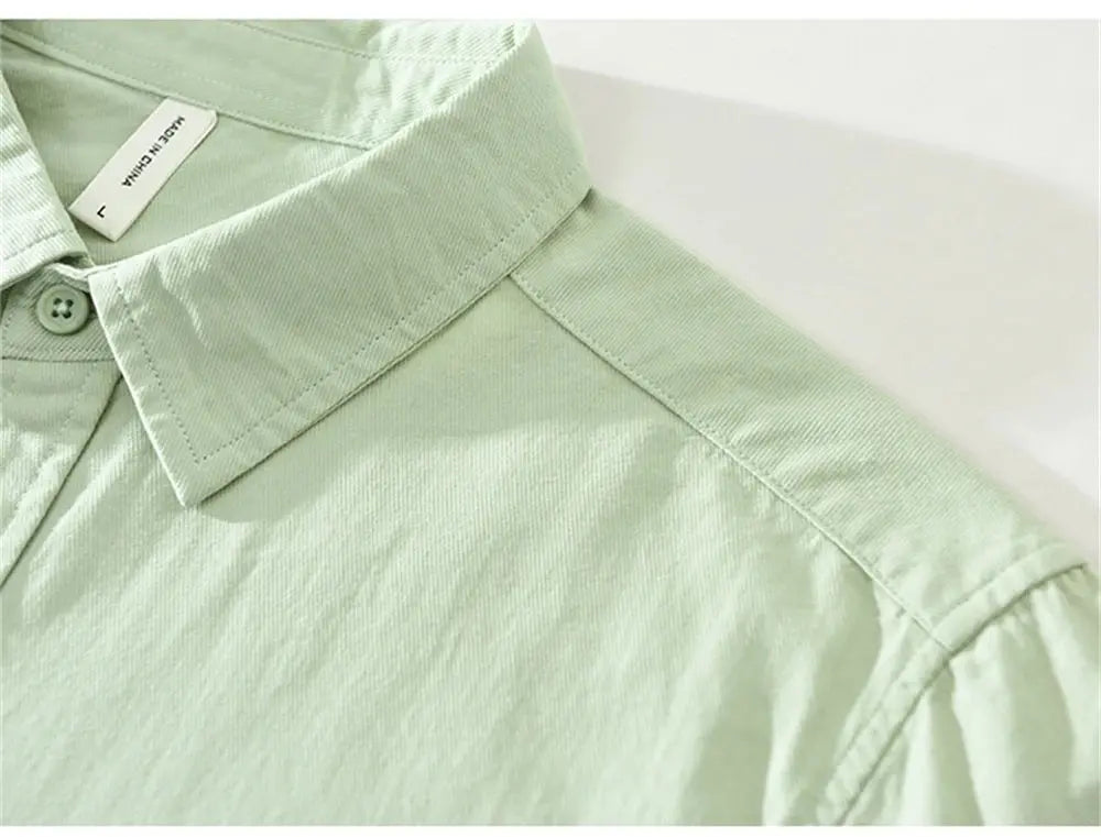 Mens long sleeve regular shirt Multi-color cotton plain shirt for Young men work tops Autumn men's clothing loose casual shirts Markonline