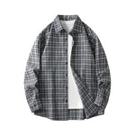 Men Shirt Plaid Flannel Retro Long Sleeve Oversized Loose Cotton Casual Male Youth Design Soft Fall Black Formal Dress Shirt Markonline