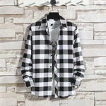 Spring New Korean Style Plaid Shirts Men's Handsome Long-sleeved Loose Casual All-matching Shirt Coats 2025 Trend Men's Clothing Markonline