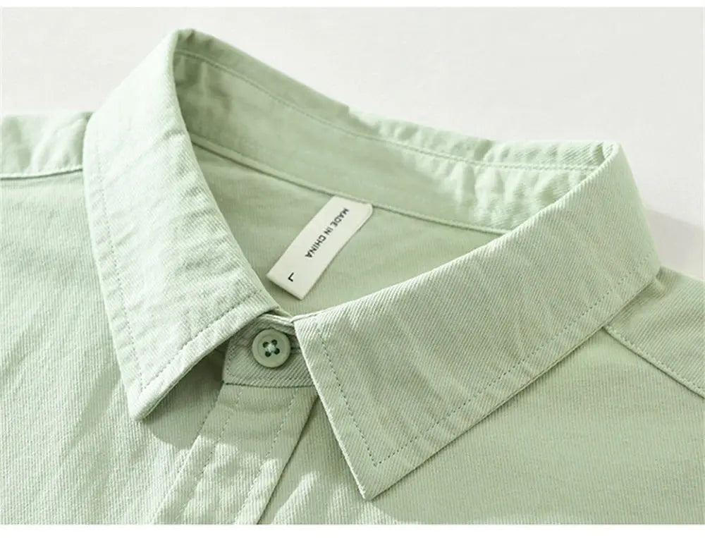 Mens long sleeve regular shirt Multi-color cotton plain shirt for Young men work tops Autumn men's clothing loose casual shirts Markonline