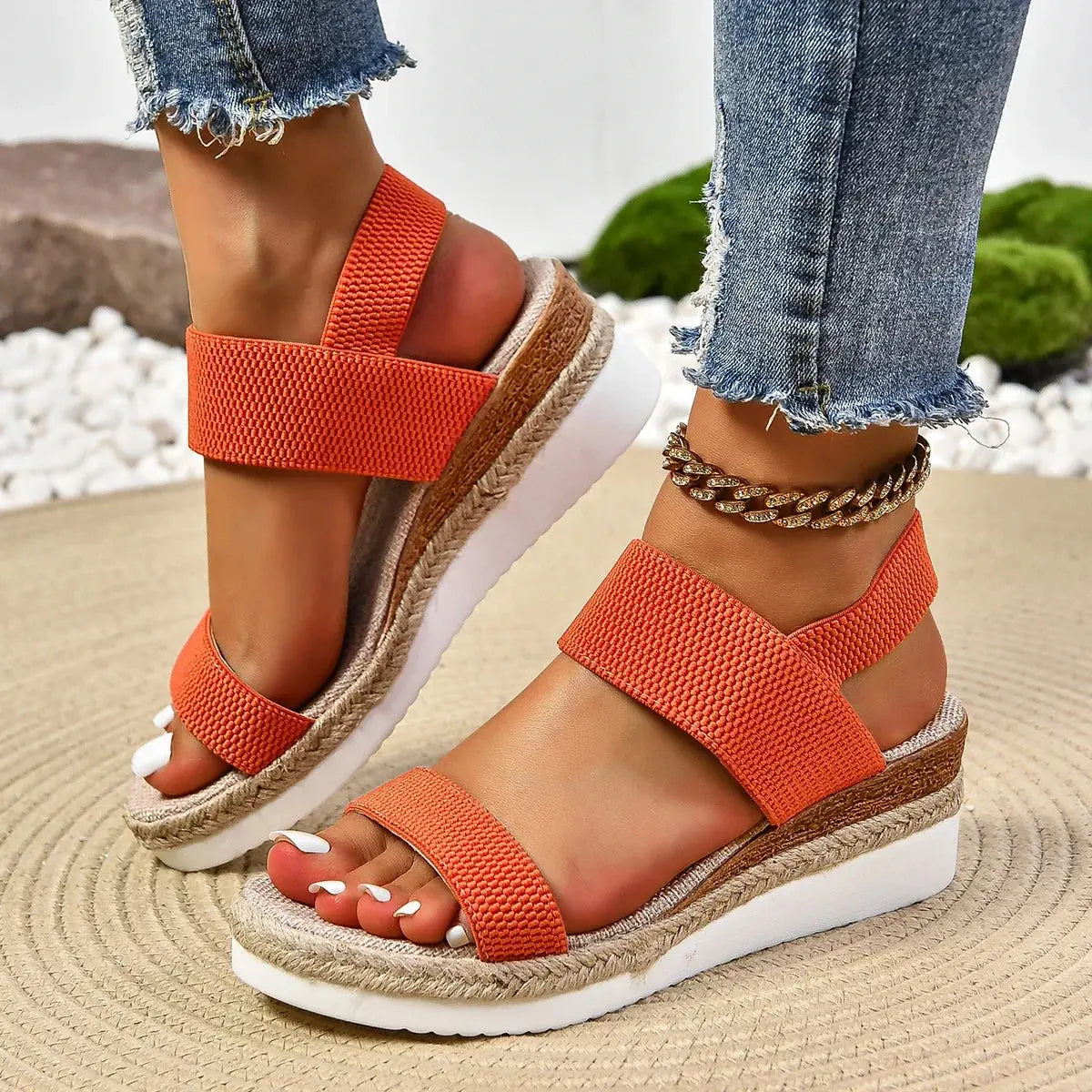 Women Wedges Sandals Trend Summer Lightweight Platform Designer Shoes Women Slip on Outdoor Anti-slip Sandals Zapatos De Mujer