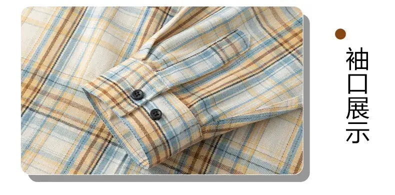 Men Shirt Plaid Flannel Long Sleeve Oversized Loose Cotton Casual Male Youth Comfortable Soft Fall Streetwear Formal Dress Shirt Markonline