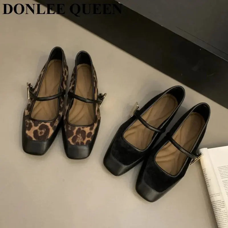 New Spring Autumn Flats Ballet Shoes Brand Designer Women Casual Loafers Fashion Ladies Buckle Mary Jane Shoes Female Ballerinas