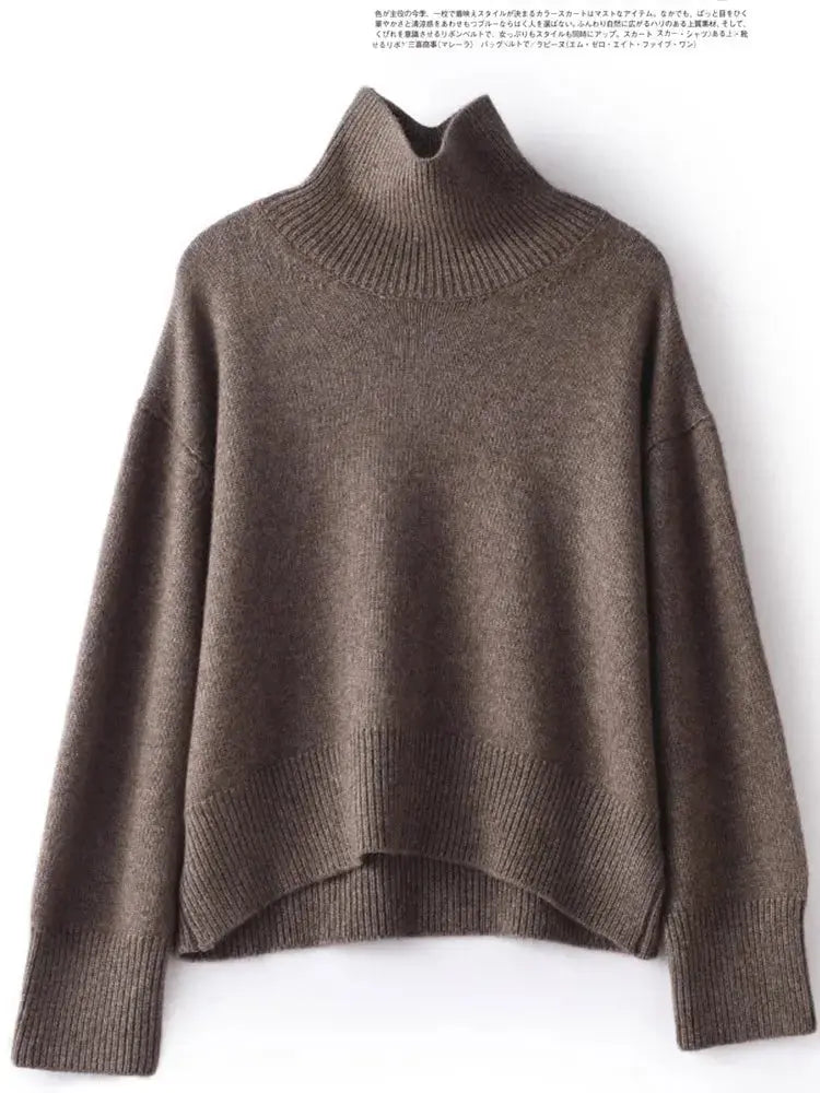 100% Cashmere Turtleneck Sweater for Women
