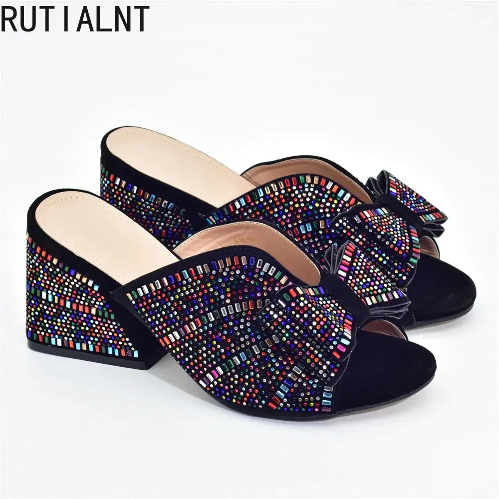 2025 Italian Elegant Women Party Pumps Decorated with Rhinestone Plus Size Women Shoes 43 High Heels Women Pumps Platform Heels
