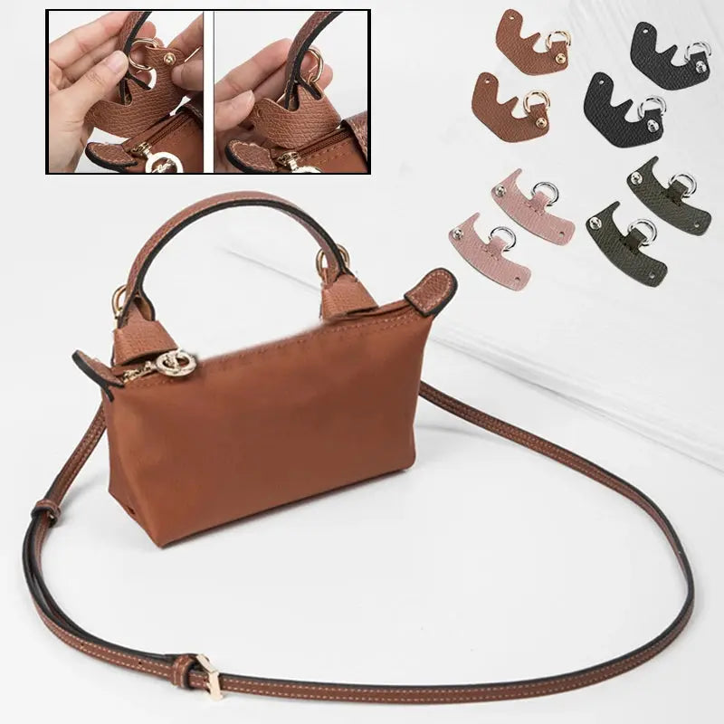 Bag Transformation Accessories For Mini Bag Straps Punch-free Genuine Leather Shoulder Strap Crossbody Conversion Bag Chain
