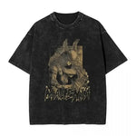 Y2K Washed Fun Malikeths Male Messmer Ringed T Eldened Cotton Crew Neck Short Sleeve T-Shirt Stereo Decoration Female Clothing Markonline