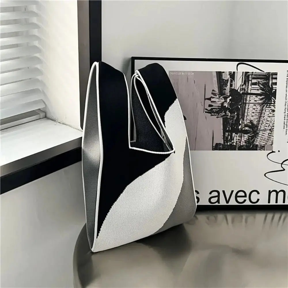 Mini Women Girls Shoulder Bag Tote Bag Knit Handbag Knot Wrist Bag Handmade