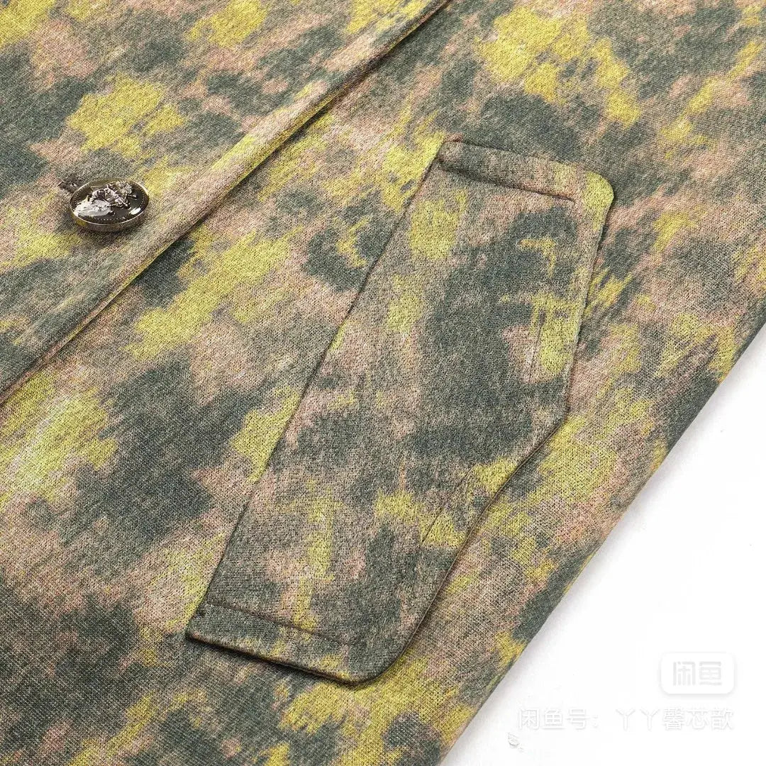 Autumn Winter Long Coat Trench Flora Double Breasted Jacket Turndown Collar Indie Folk Coat Windbreaker Overcoat Vintage