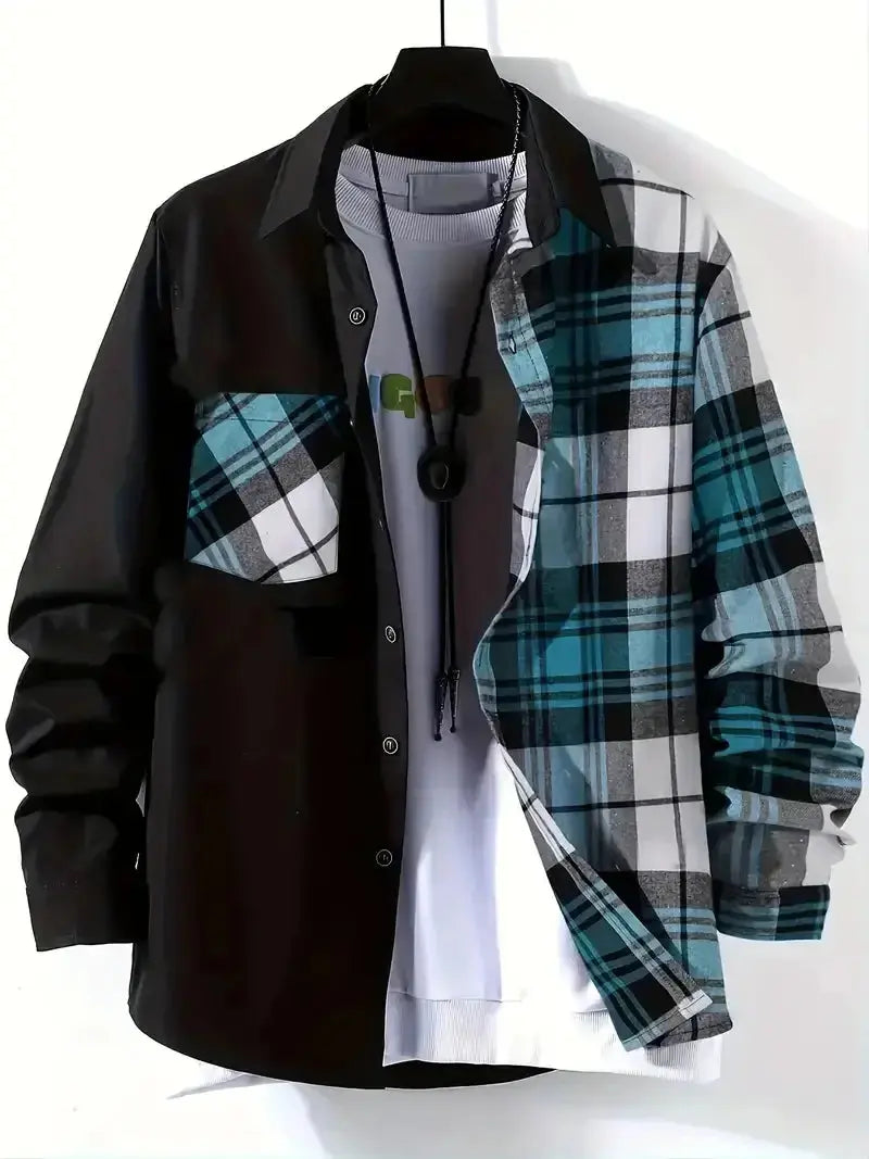 Spring and Autumn Men's Casual Shirt New Comfortable, High Quality, Fashionable, Trendy Color Collar Loose Long Sleeve Markonline