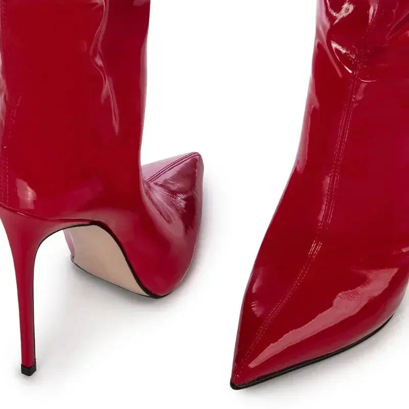 2024 Women's Over-the-Knee Stiletto Boots - Slim Fit Sock-Lined Synthetic Leather, Sexy Chic Fashion Footwear