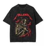 Y2K Washed Fun Malikeths Male Messmer Ringed T Eldened Cotton Crew Neck Short Sleeve T-Shirt Stereo Decoration Female Clothing Markonline