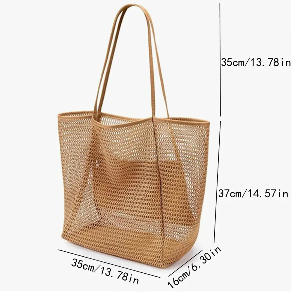 Large Beach Nylon Mesh Tote Bag for Casual Use