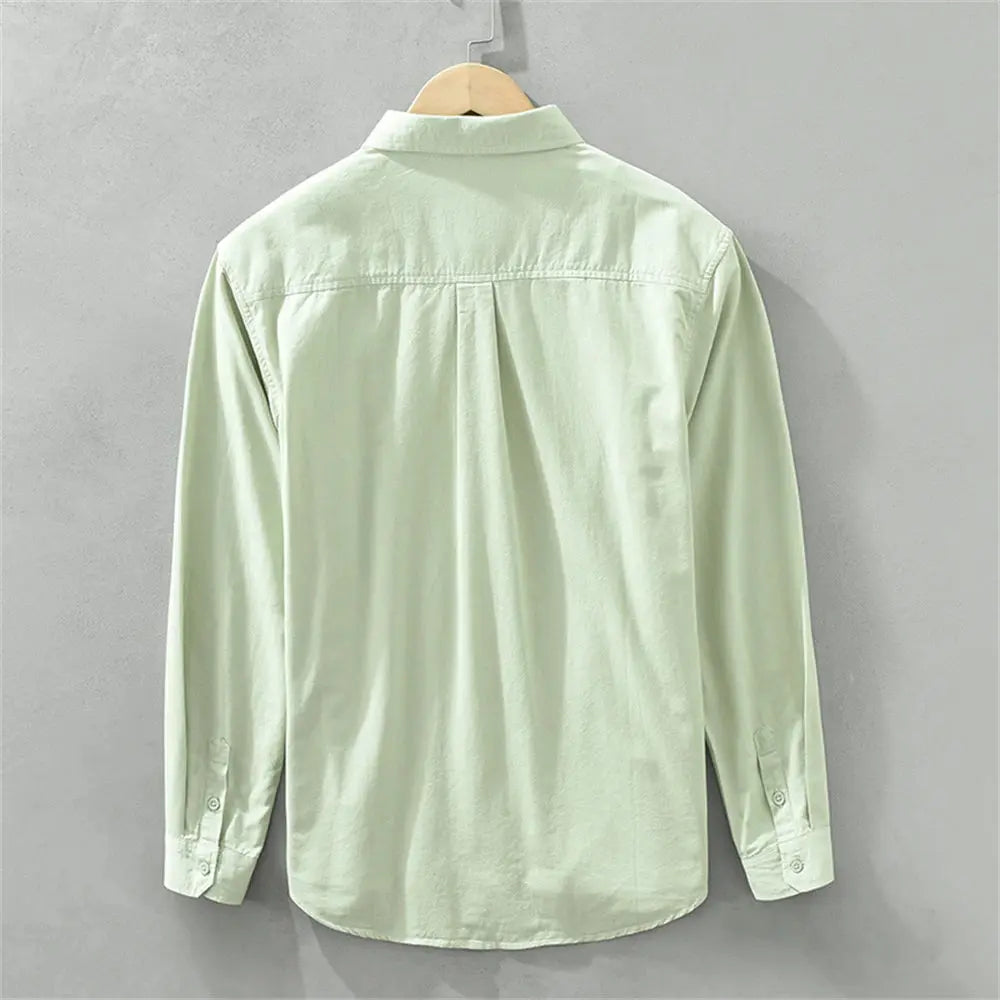 Mens long sleeve regular shirt Multi-color cotton plain shirt for Young men work tops Autumn men's clothing loose casual shirts Markonline