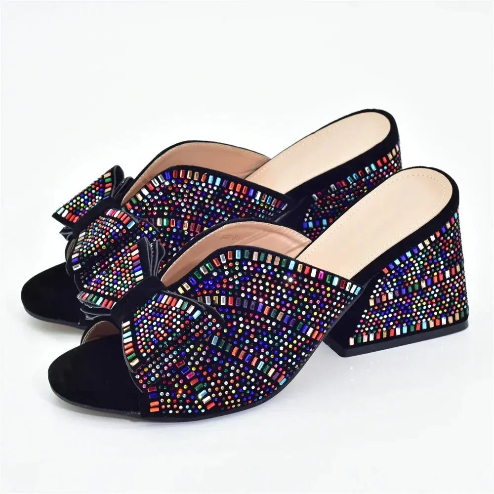 2025 Italian Elegant Women Party Pumps Decorated with Rhinestone Plus Size Women Shoes 43 High Heels Women Pumps Platform Heels