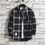 Spring New Korean Style Plaid Shirts Men's Handsome Long-sleeved Loose Casual All-matching Shirt Coats 2025 Trend Men's Clothing Markonline