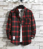 Spring New Korean Style Plaid Shirts Men's Handsome Long-sleeved Loose Casual All-matching Shirt Coats 2025 Trend Men's Clothing Markonline