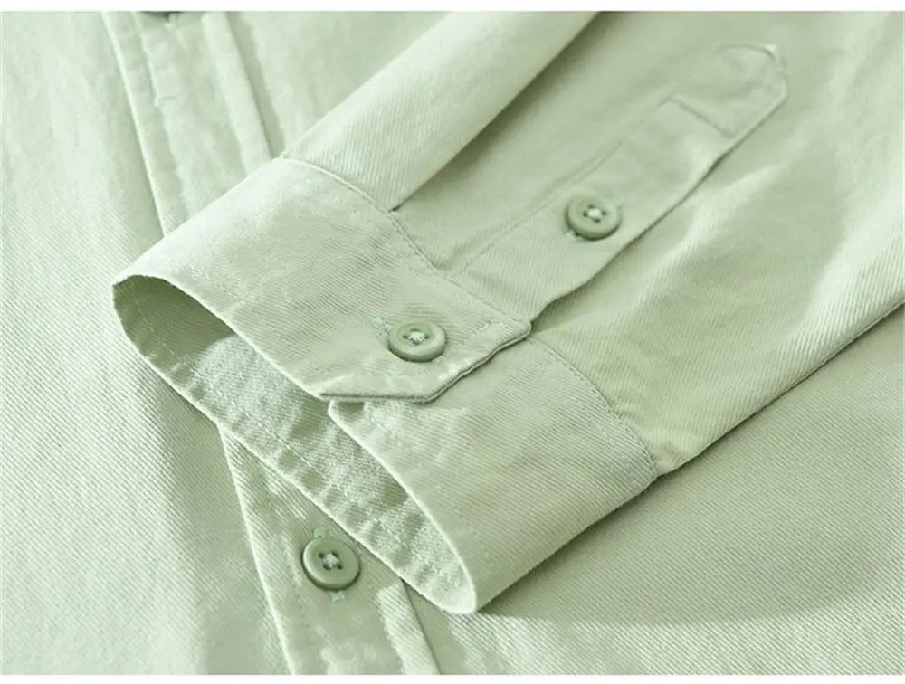 Mens long sleeve regular shirt Multi-color cotton plain shirt for Young men work tops Autumn men's clothing loose casual shirts Markonline