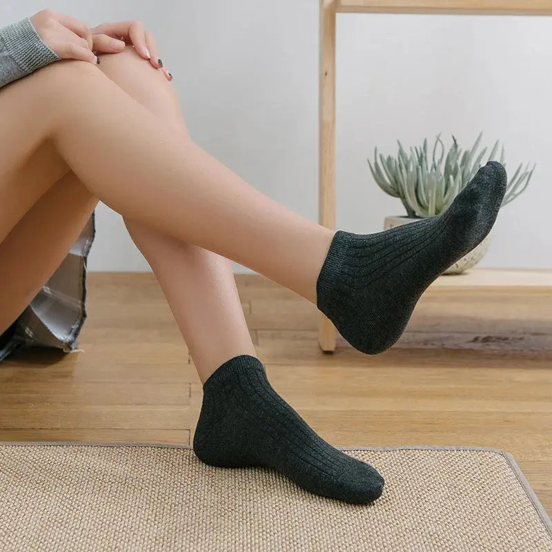 5 Pairs/Lot Summer Casual Cute Women Socks Ladies Fashion Concise Stripe Breathable Comfortable Trendy Ankle Socks Set