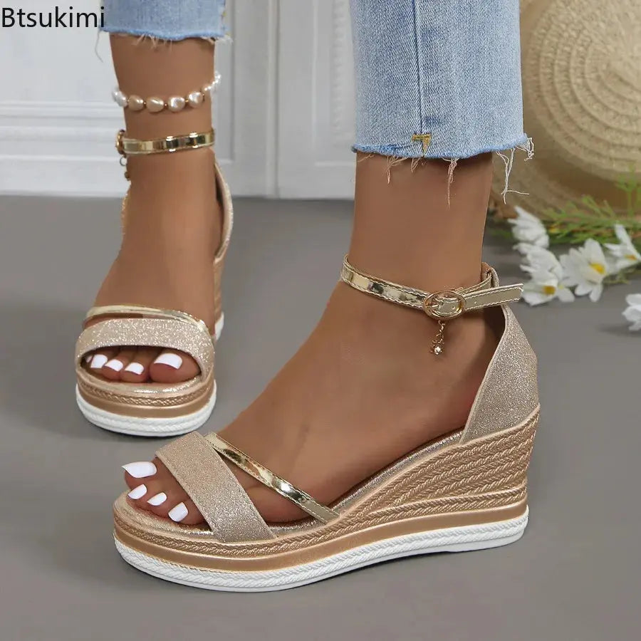 New 2025 Summer Fashion Women's Sandals Casual Platform High Heels Shoes for Women Wedges Sandals Comfort Sexy Ladies Sandals