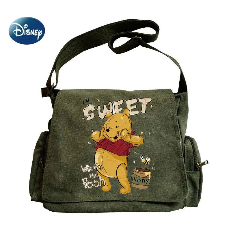 Disney Women's Canvas Shoulder Bag Large Capacity Crossbody Bag Cartoon Winnie Messenger Tote Bag Bags Bags