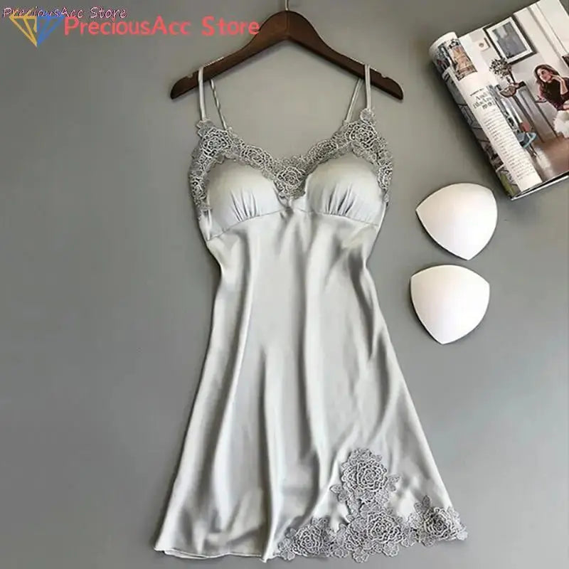 Lace Patchwork Women's Nightgown Set