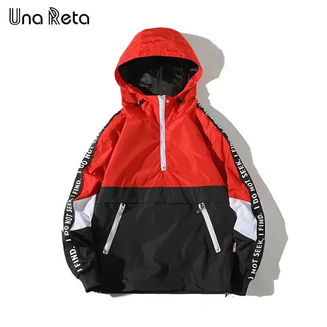 Hooded Jackets Men Block Pullover Jacket Fashion Tracksuit Coat Men Hip Hop Streetwear Jacket Men Markonline