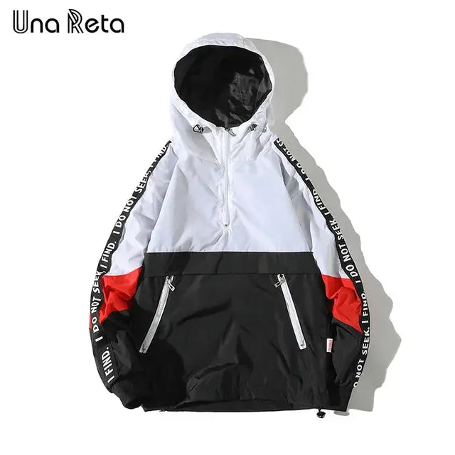 Hooded Jackets Men Block Pullover Jacket Fashion Tracksuit Coat Men Hip Hop Streetwear Jacket Men Markonline