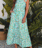 Green Floral Lace Tied Strap Empire Waist Maxi Dress Markonline