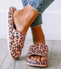 Pink Leopard Print Thick Sole Slip On Slippers Markonline