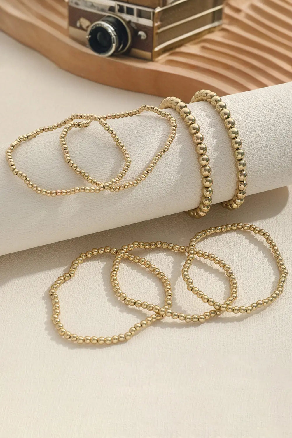 Gold 7pcs/Set Minimalist Plated Beaded Luxury Bracelet Set Dear-Lover Dropshipping