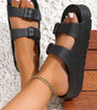 Black Double-buckle EVA Slippers Dear-Lover Dropshipping