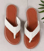 White Braided Strap PU Leather Flip Flop Markonline