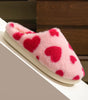 Fiery Red Valentines Heart Shape Winter Fuzzy Slippers Markonline