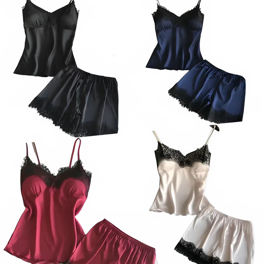 Elegant Lace V-Neck Pajamas Set for Women