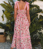 Pink Floral Lace Tied Strap Empire Waist Maxi Dress Markonline
