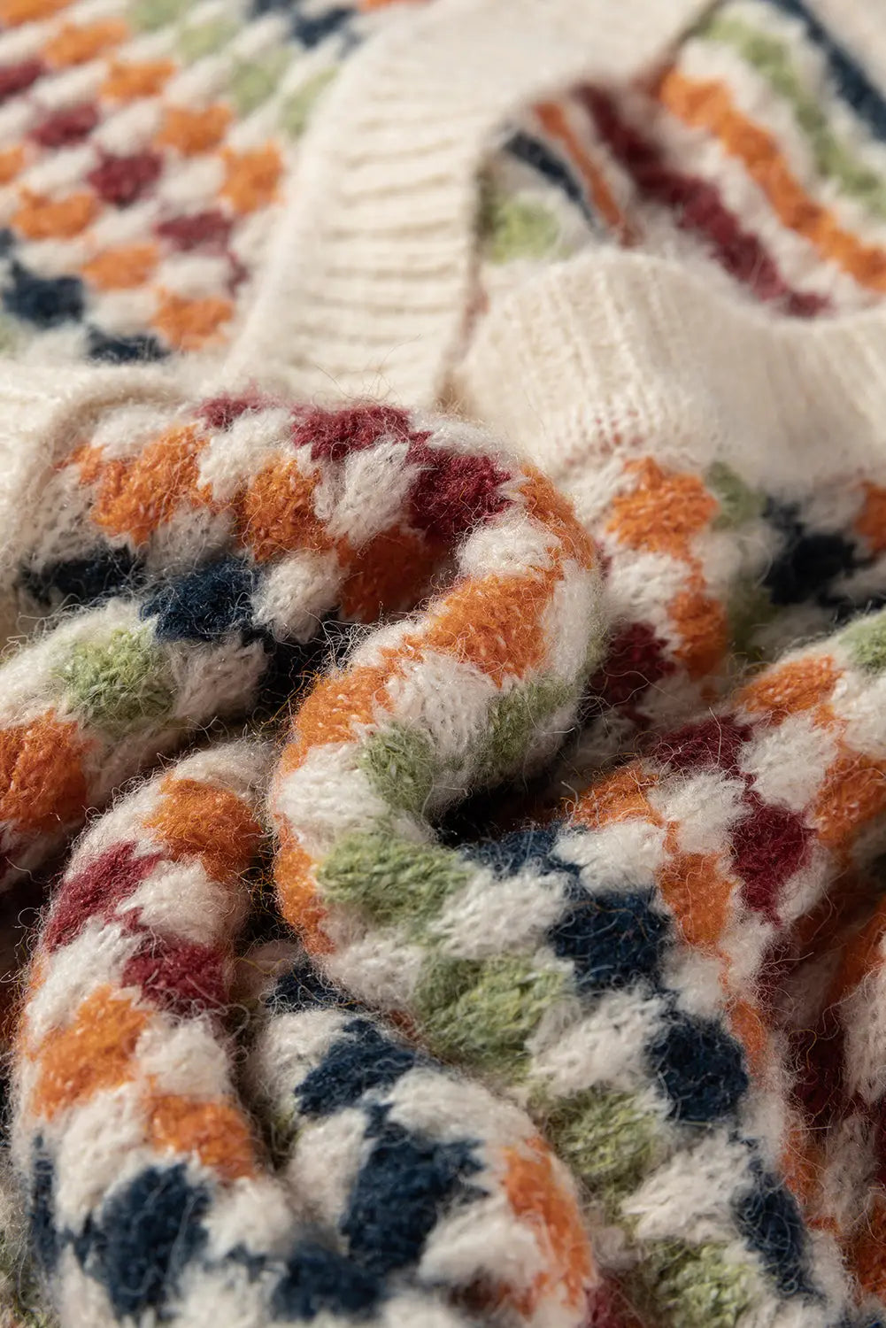 Multicolour Dotty Pattern Knit Button Front V Neck Sweater Cardigan Dear-Lover Dropshipping