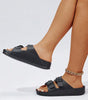 Black Double-buckle EVA Slippers Dear-Lover Dropshipping