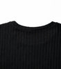 Black Ribbed Texture Round Neck Long Sleeve Rounded Hem Knit Top Markonline