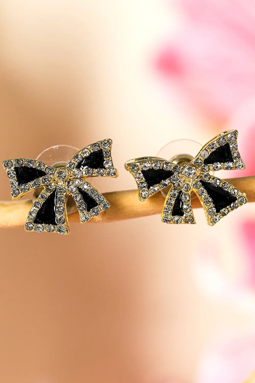 Black Rhinestone Bow Knot Stud Earrings Dear-Lover Dropshipping