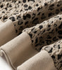 Khaki Ribbed Trim Leopard Print Long Sleeve Top Dear-Lover Dropshipping