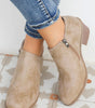 Philippine Gray Tulip Opening Suede Ankle Boots Dear-Lover Dropshipping