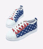 Multicolor American Flag Stars Printed Frayed Detail Lace-up Shoes Dear-Lover Dropshipping