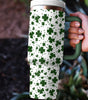 Dark Green Clover Print Thermos Cup with Handle 40oz Dear-Lover Dropshipping