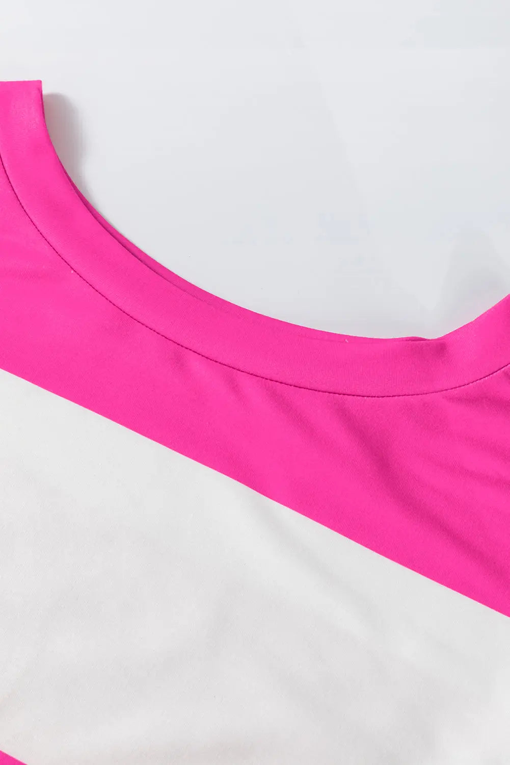 Rose Red Colorblock Striped Drop Shoulder Long Sleeve Top Dear-Lover Dropshipping