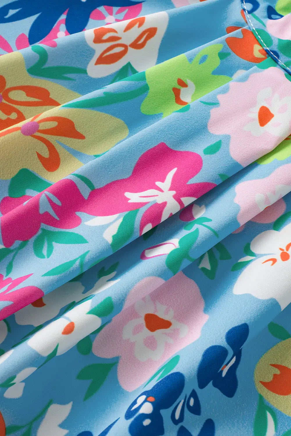 Sky Blue Frilled Collar Floral Vest Dear-Lover Dropshipping