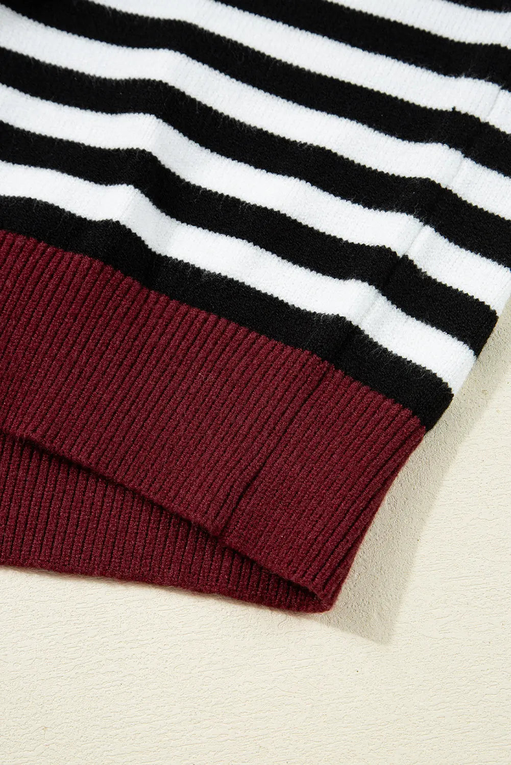 Color black Striped Panels Colorblock Sleeve Chic Sweater Dear-Lover Dropshipping