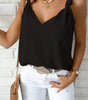 Black V Neck Knotted Shoulder Vest Dear-Lover Dropshipping