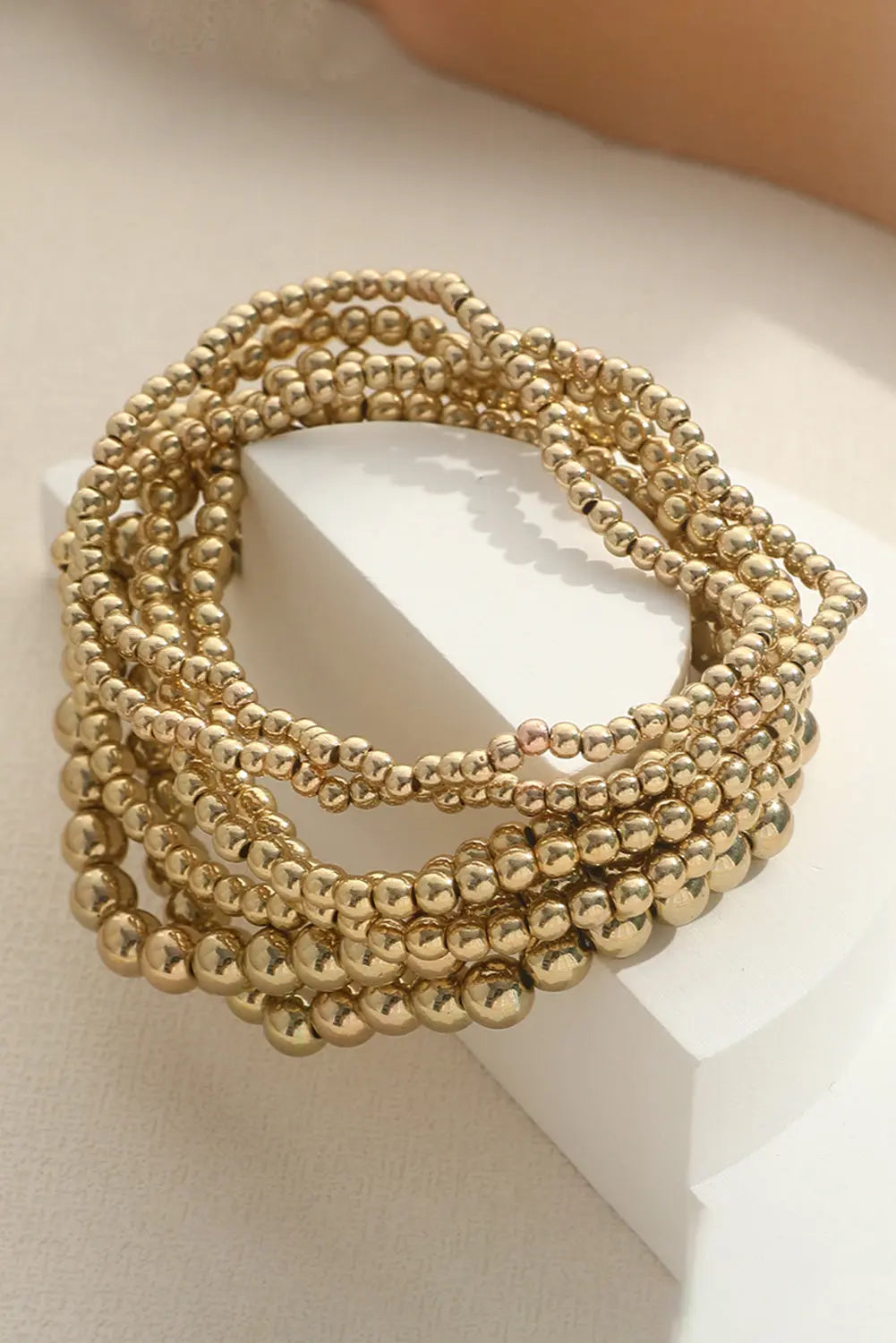 Gold 7pcs/Set Minimalist Plated Beaded Luxury Bracelet Set Dear-Lover Dropshipping