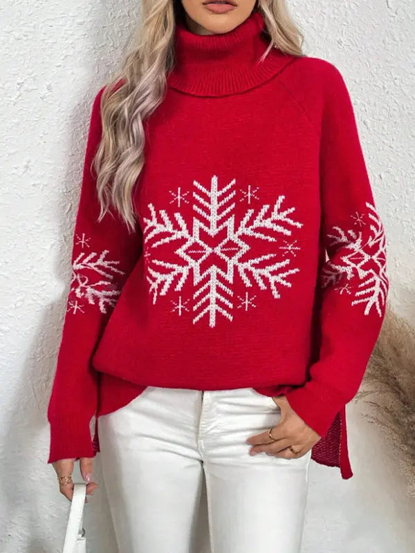 High Collar Christmas Sweaters Women's Clothing Markonline